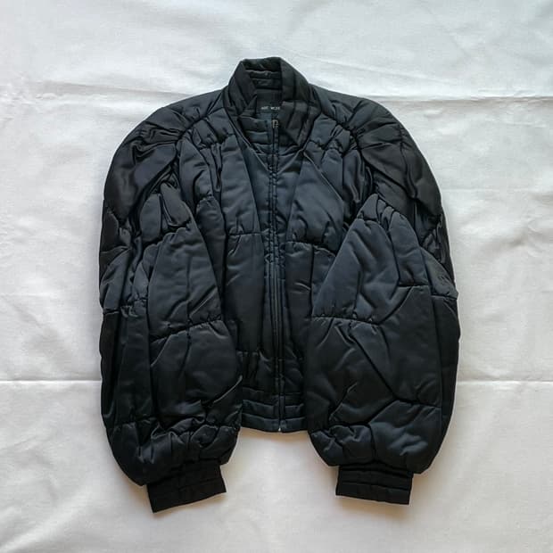 아방가르드 퀼팅 숏 크롭 푸퍼 패딩 자켓 점퍼 일본 빈티지