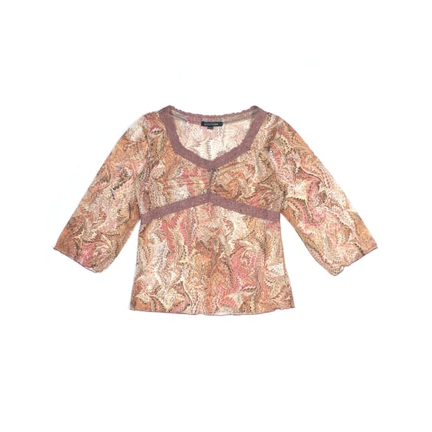 Caribish lace trim top