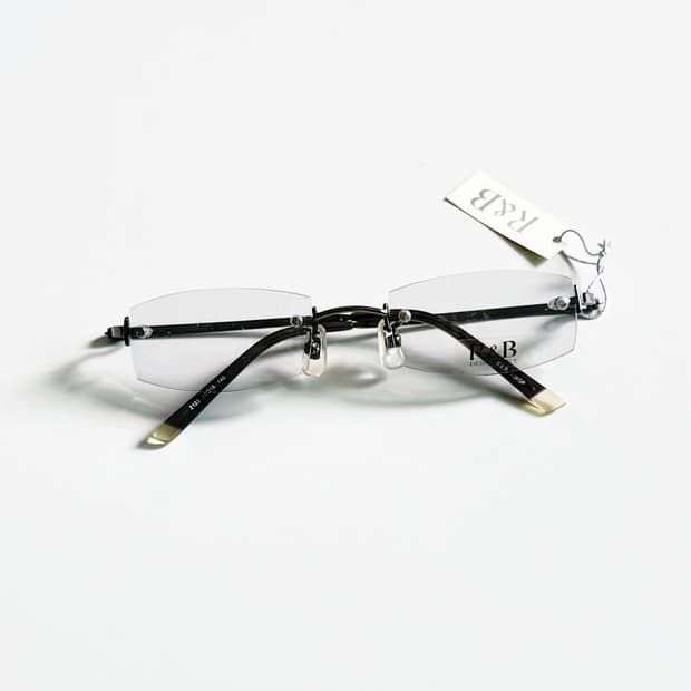 R&B EYEWEAR 무테 스퀘어 건메탈 빈티지 안경