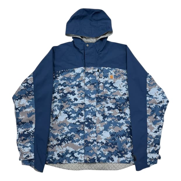 칼하트 빈티지 밀리터리 카모 스톰 윈드 브레이커 바람막이 자켓 블루 L