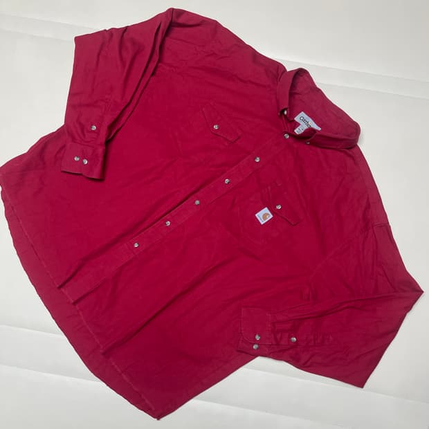 칼하트 오버핏 버건디 웨스턴 빈티지 셔츠