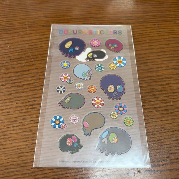 (새상품)무라카미 타카시 해골 스티커 스마일 플라워 카이카이키키