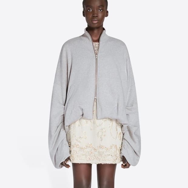 [M]드리스반노튼 26ss Draped 저지 자켓/그레이