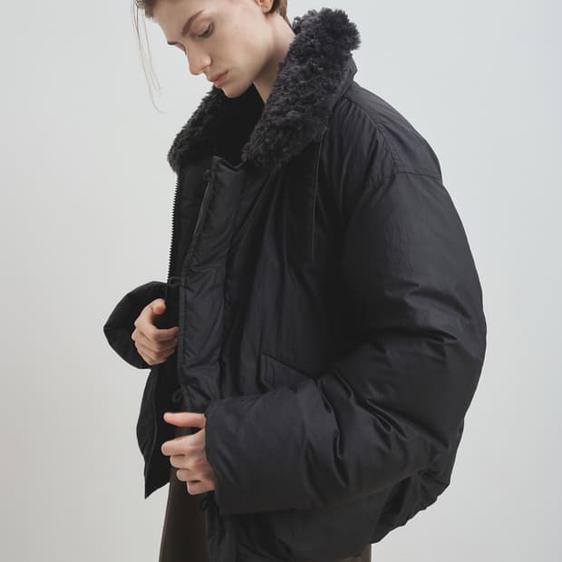 토니웩 시어링 카라 푸퍼 블루종 블랙 xs size