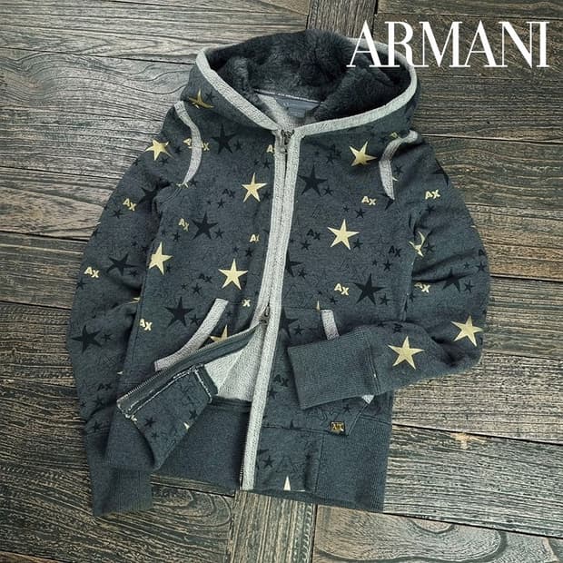 [아르마니] Y2K 빈티지 스타 패턴 슬림핏 후드 집업 P01558