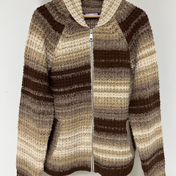 ERL zipped knit jacket brown