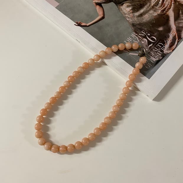 코랄 구슬 목걸이 일본 빈티지
