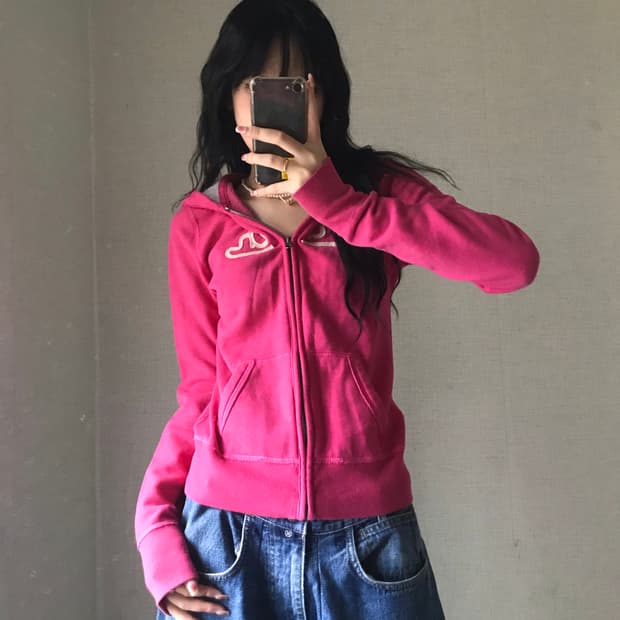 아베크롬비 핑크 후드집업
