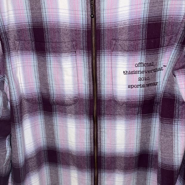 Thisisneverthat Purple Plaid Zip-Up Shir
