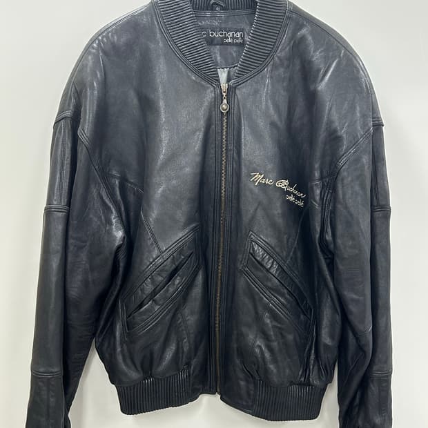 90s 펠레펠레 마크 뷰캐넌 레더 봄버 자켓