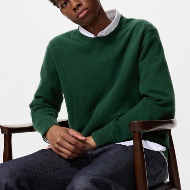 유니클로 캐시미어 크루넥 스웨터