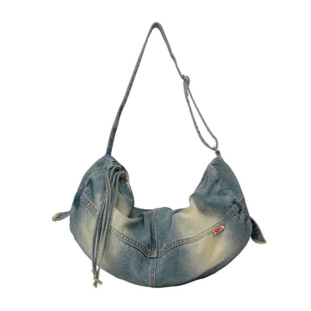 Vintage Brushed Denim Duffel Bag