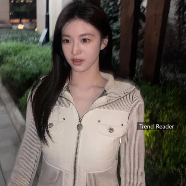 [새상품/고윤정착용] 비데블 크로스 카고 배색 가디건 S