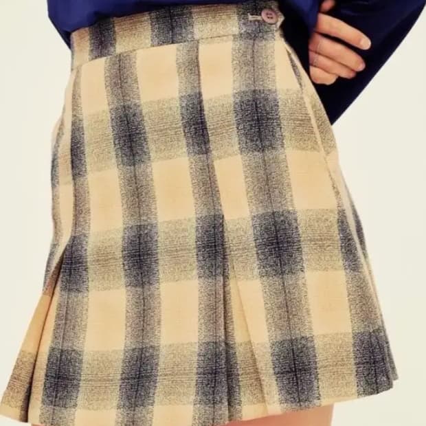 미스치프 체크 스커트