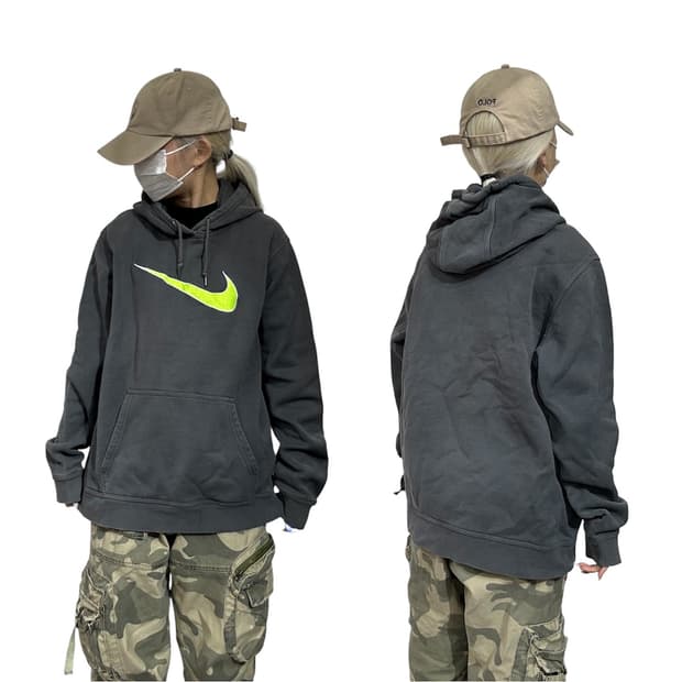 나이키 빅 로고 스우시 차콜 후드티 L