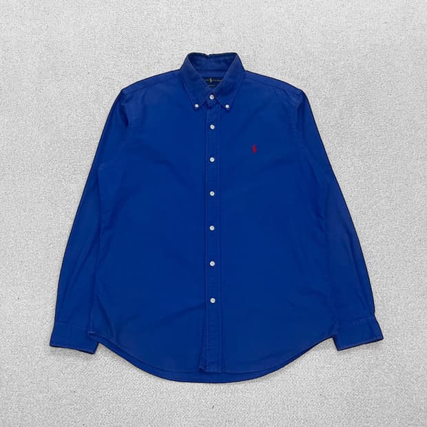 폴로 랄프로렌 포니 로고 솔리드 셔츠 블루