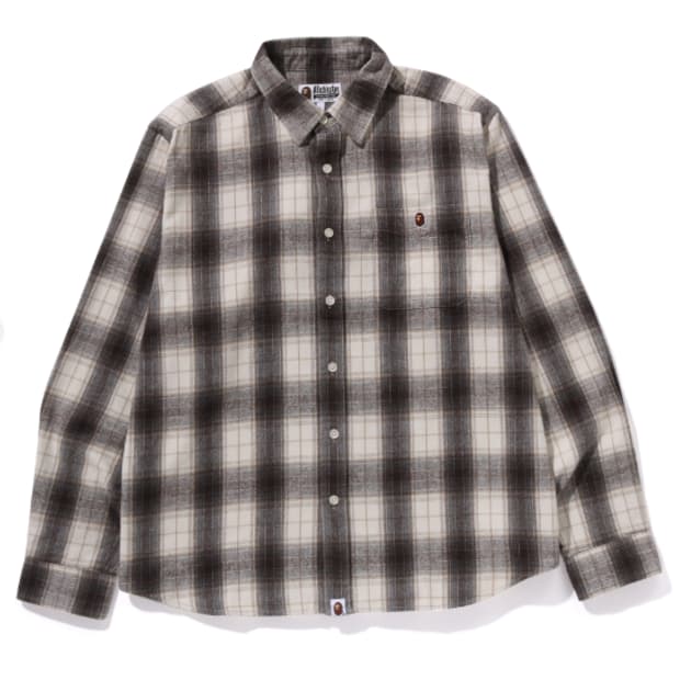 [XL] 베이프 에이프 헤드 원 포인트 플란넬 체크 셔츠