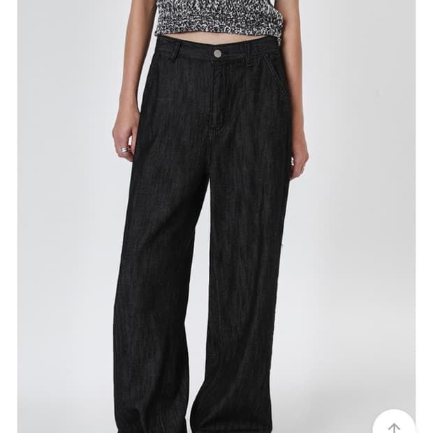 블랙업 롬힐 썸머 생지 데님팬츠 흑청