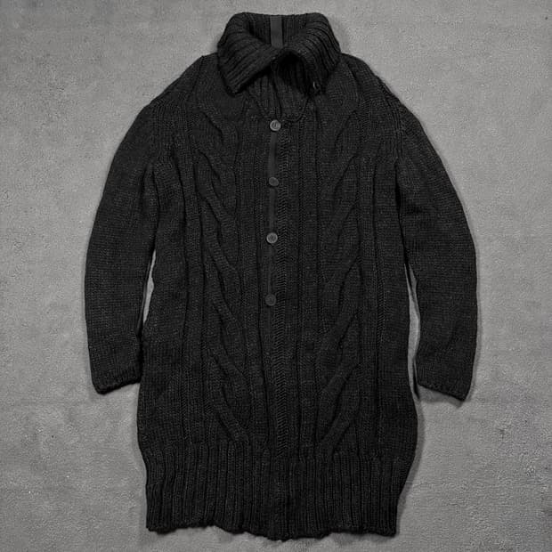 Transit 트랜짓 하이넥 울 니트 롱 가디건 자켓