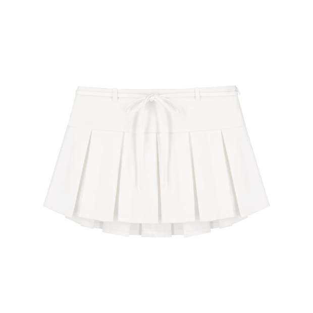 클리시어 허깅 리본 플리츠 스커트