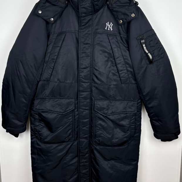 MLB 뉴욕 양키스 덕다운 후드 롱패딩