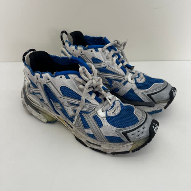 발렌시아가 러너 스니커즈 흰/파 44(290사이즈)