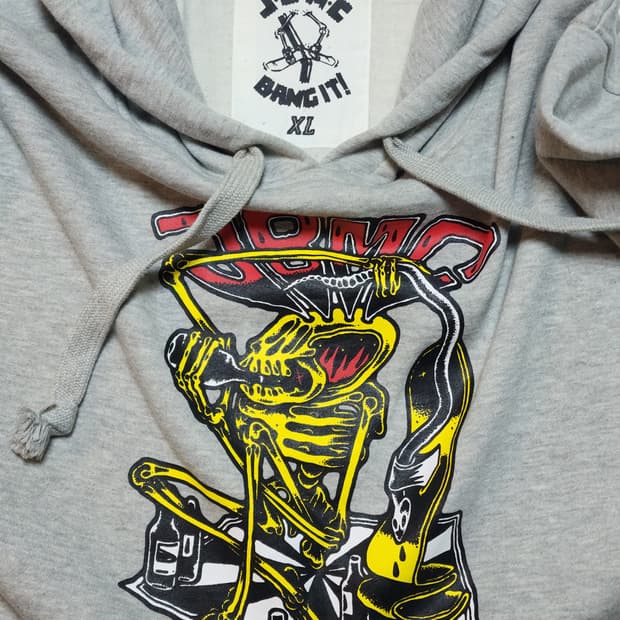 BANG IT! 로고 프린트 후드티 XL 그레이