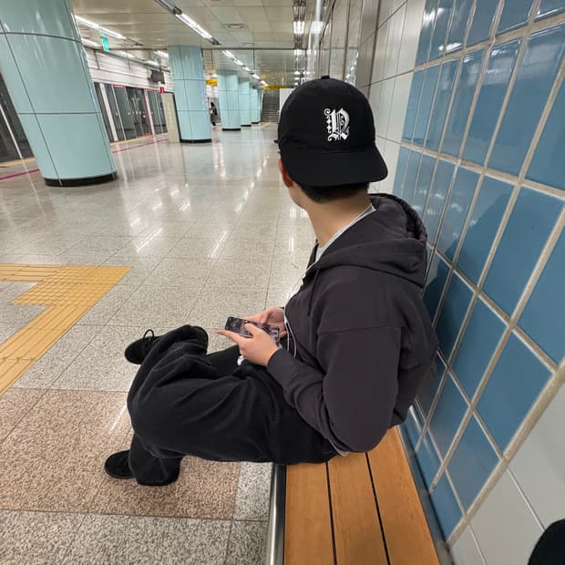 Washed Fortuna N-Logo Cap Black