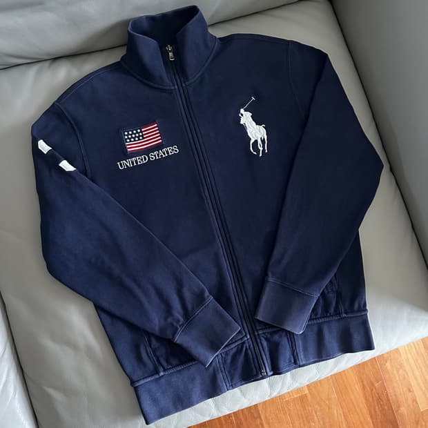 폴로 랄프로렌 빅포니 성조기 집업 L