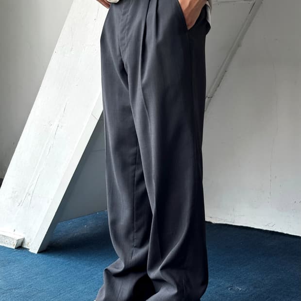 Tropical wool blend 2 pleats trouser