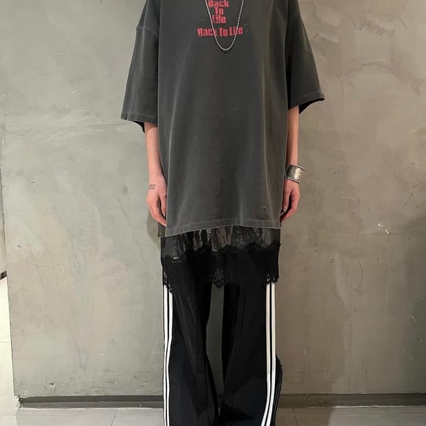 스탠드얼론 밴딩 트랙 와이드 팬츠