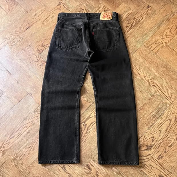 [32]00's 리바이스 USA 501 흑청 데님 팬츠