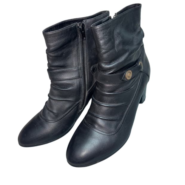 셔링 버클 가죽부츠