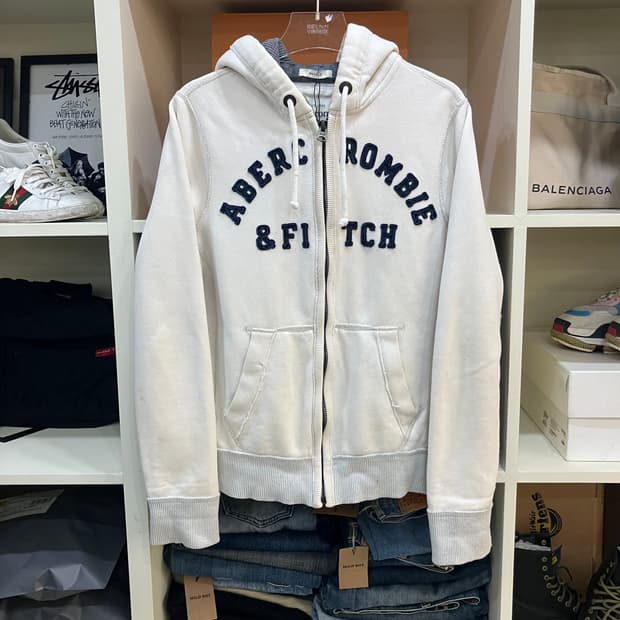 아베크롬비 화이트 후드집업 S