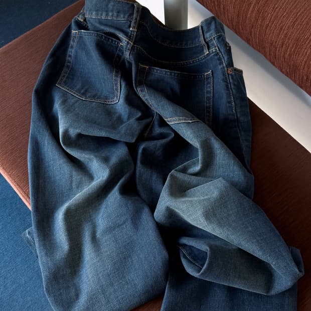 5pkt design denim wide straight pants