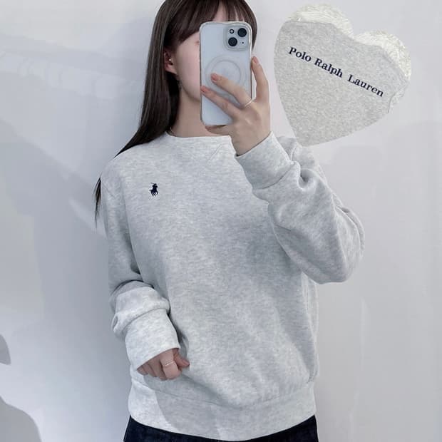폴로랄프로렌 네이비포니 라이트그레이 백로고 맨투맨