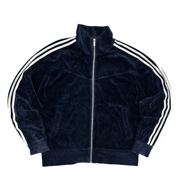 아디다스 벨루어 실버삼선 네이비 져지(100)