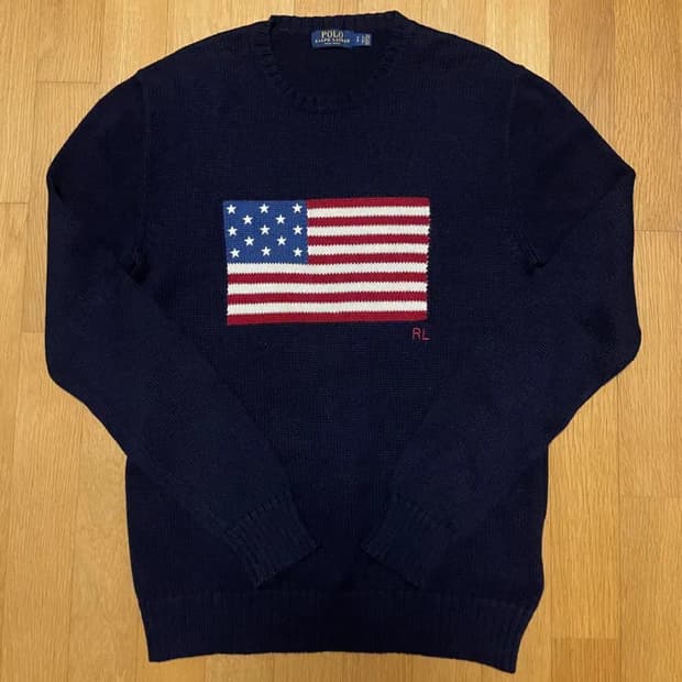 폴로 랄프로렌 성조기 니트 네이비 s
