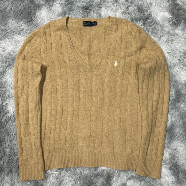 폴로랄프로렌 메리노울 베이지 니트 m