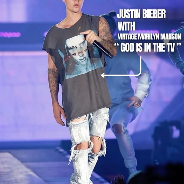 [XL] 90s 마릴린 맨슨 God is in the TV 밴드티