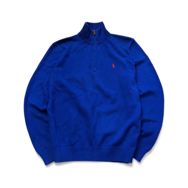 폴로 랄프로렌 딥블루 하프집업 니트
