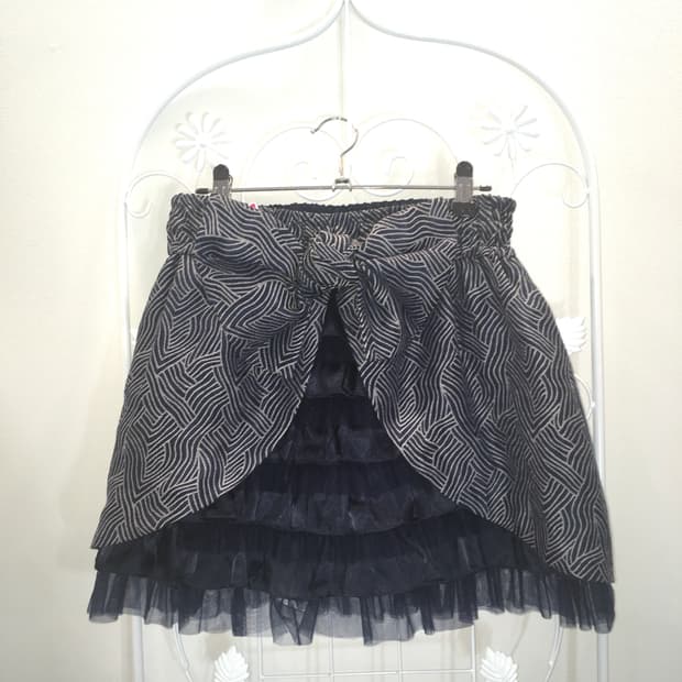 Jpn vintage ribbon unique cancan skirt