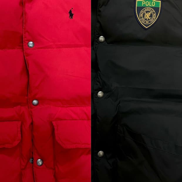 레어템) 폴로 리버시블 양면 다운조끼 95