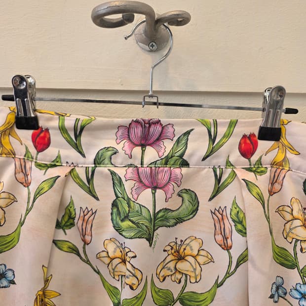 빈티지플라워 패턴 롱스커트 L