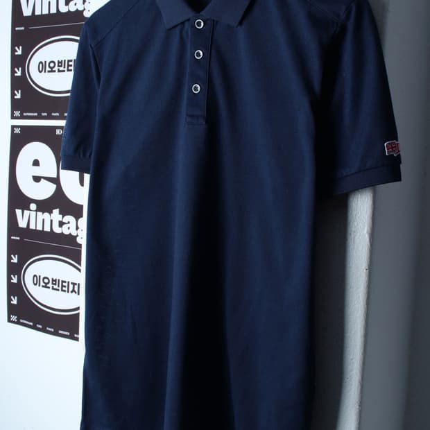 (L-XL) 올젠 반팔 카라 티셔츠 기능성 네이비 무지-H31984