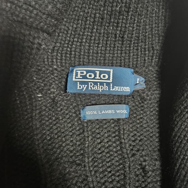 폴로랄프로렌 블랙 숄칼라 가디건 카디건 라지105