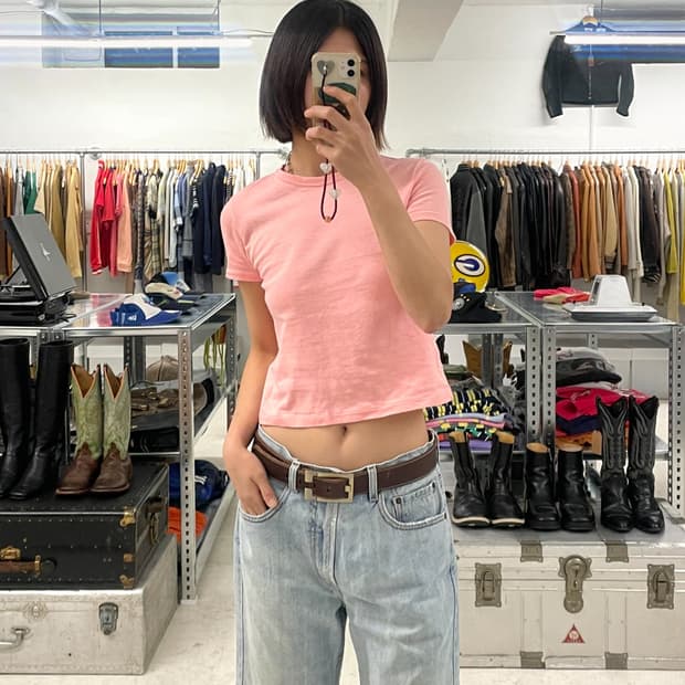 버버리 블루라벨 베이비핏 티셔츠