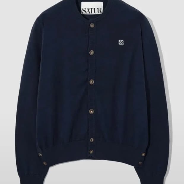 세터 가디건 로고 올데이 코튼 캐시미어 라운드넥 가디건