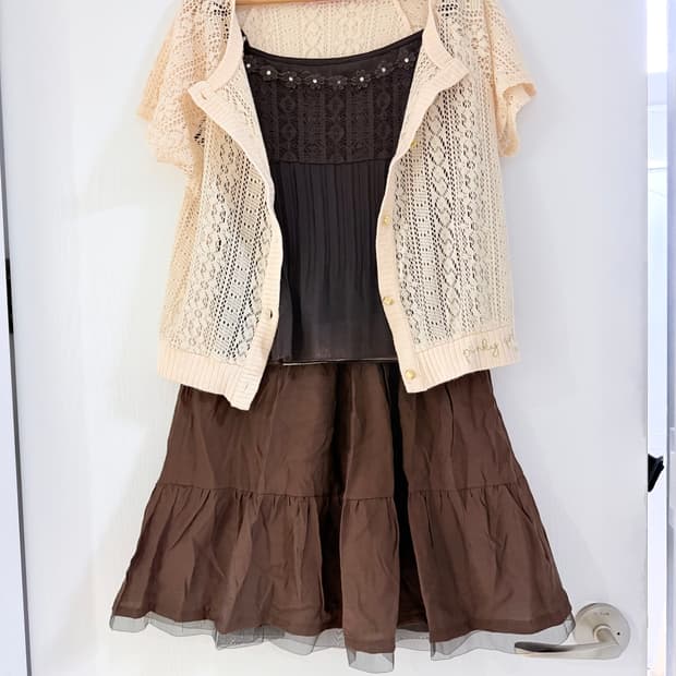 일본빈티지 라떼갸루 브라운 코디세트