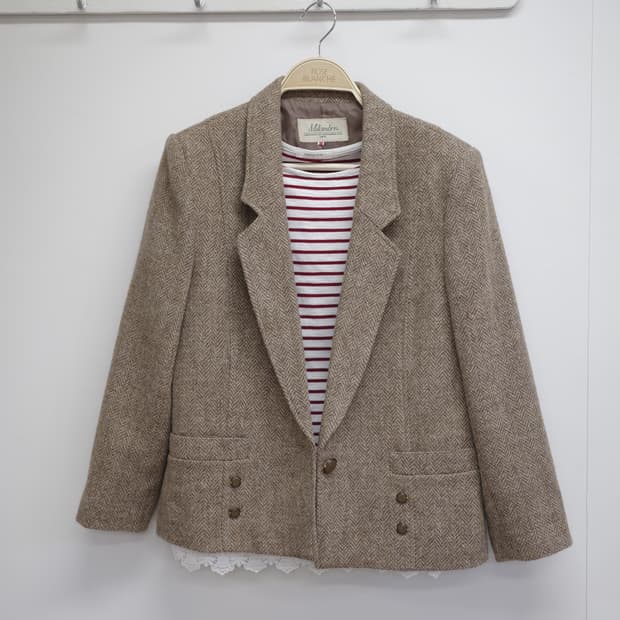 Milombre 헤링본 브라운 자켓